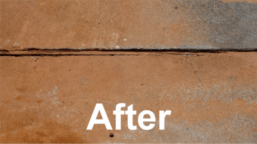 Close up view of solid foundations after subsidence repairs by Underpinning